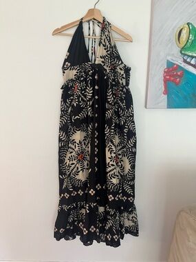 Chepé 100% cotton Boho halter neck open back dress- Medium